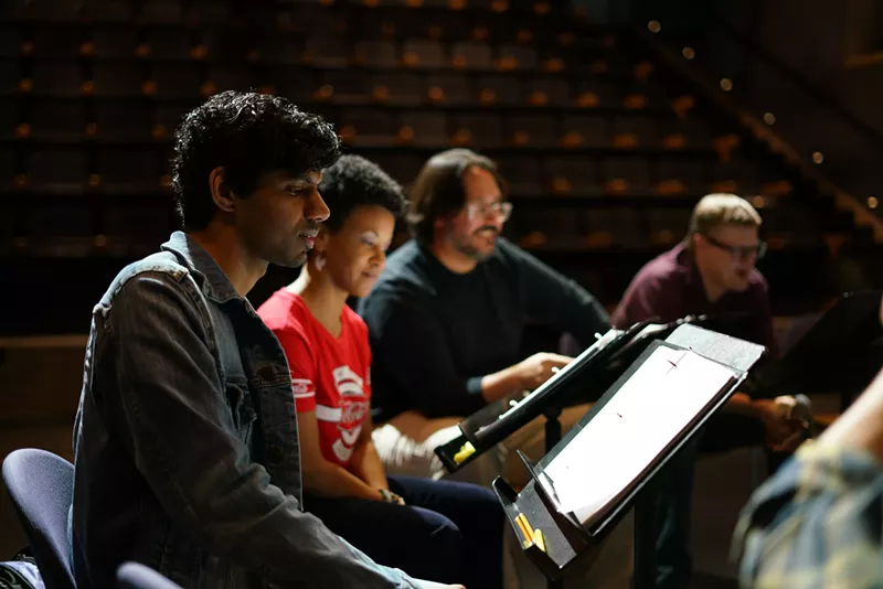 Image: actors read from scripts