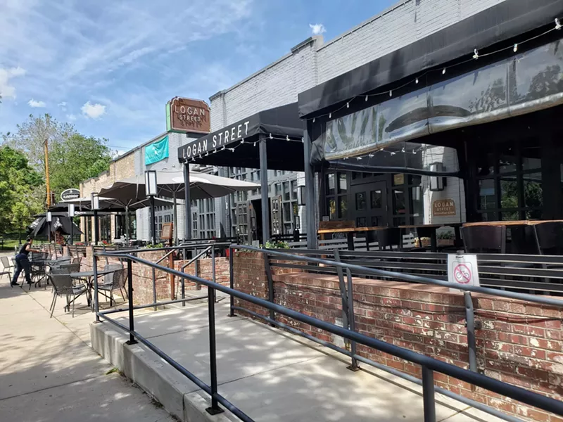 Image: exterior of a building with a patio