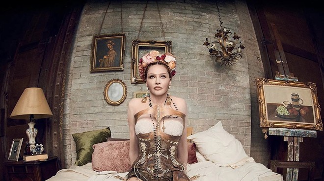 the singer madonna poses in lingerie