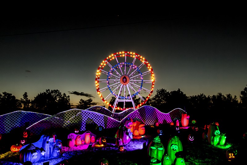 A ferris wheel-like attraction near the end of the trail.