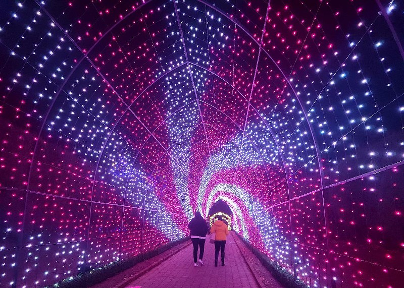 Check out the new, massive light tunnel at the Denver Botanic Gardens.