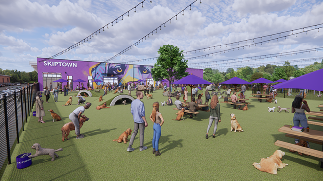 rendering of an outdoor dog park