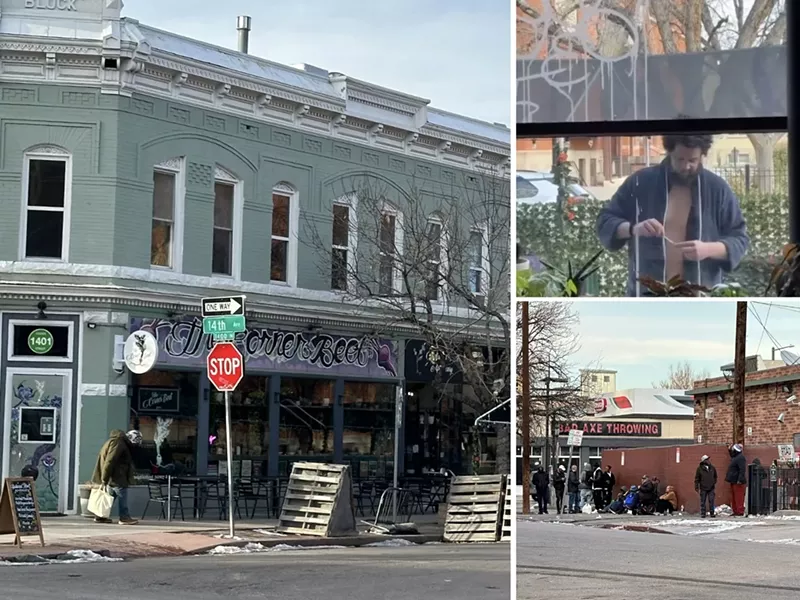 Image: Photos showing the scene on Ogden Street between 14th and Colfax avenues, where drugs and crime are rampant.