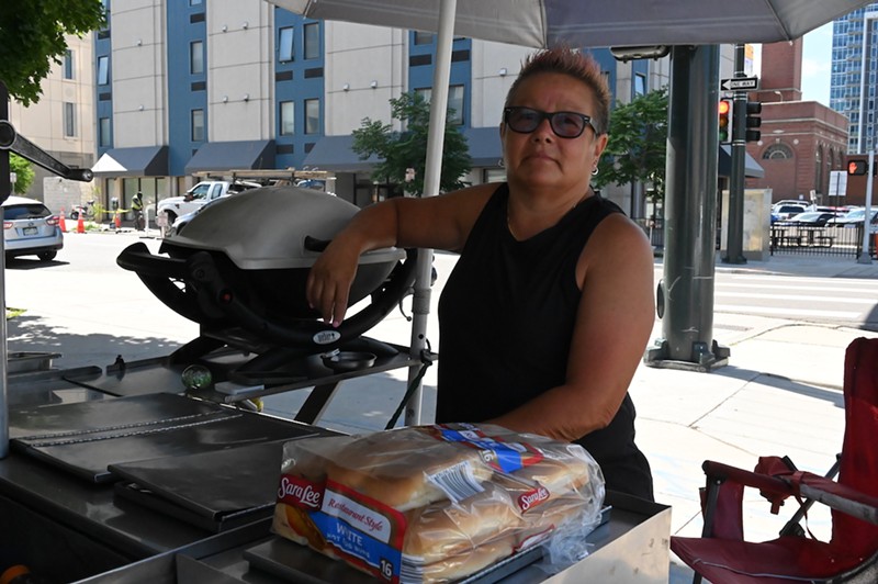 Marcella Armas has been selling hot dogs near Denver's courts and city buildings for thirty years .