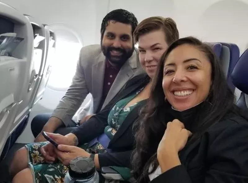 Image: Juan Marcano, Alison Coombs and Candi CdeBaca traveled to Houston on a fact-finding mission.