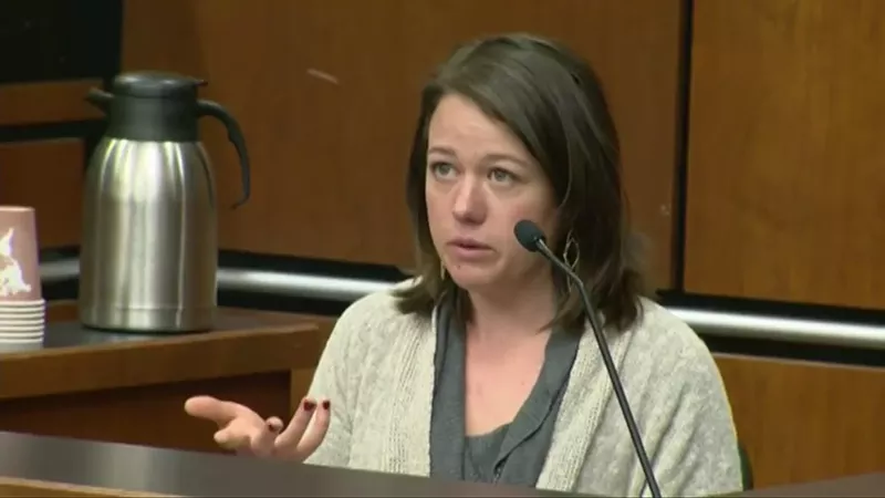 Image: woman testifying
