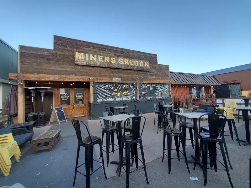 Image: The outdoor dining area at Miners Alley closed over Labor Day Weekend.