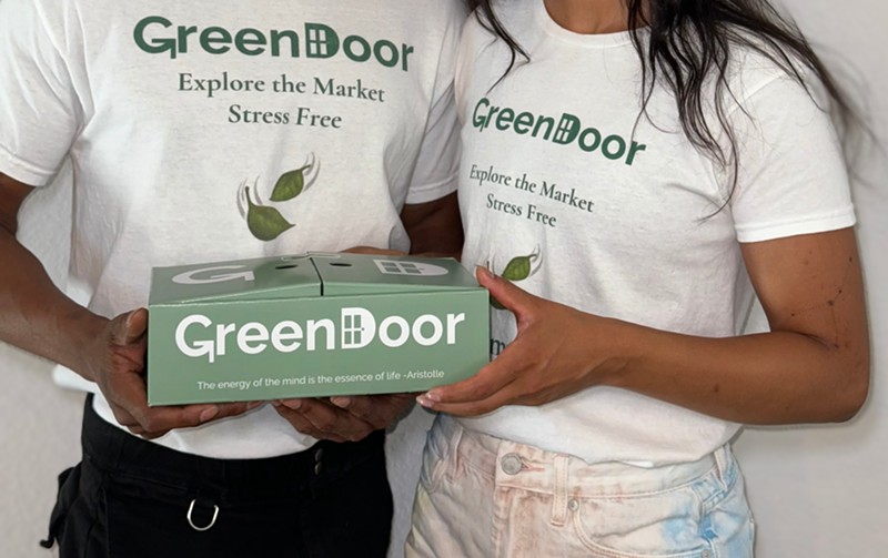 GreenDoor boxes are filled with flower, edibles, pre-rolls and other licensed cannabis products sold at dispensaries, as well as deluxe foods, swag and smoking accessories