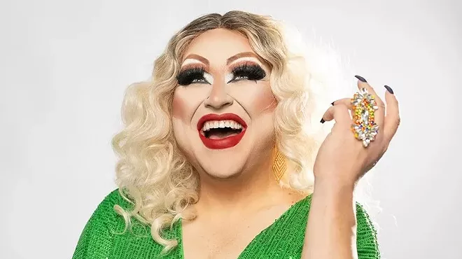 drag queen in green dress