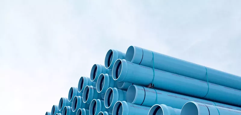 Image: blue pvc water pipes