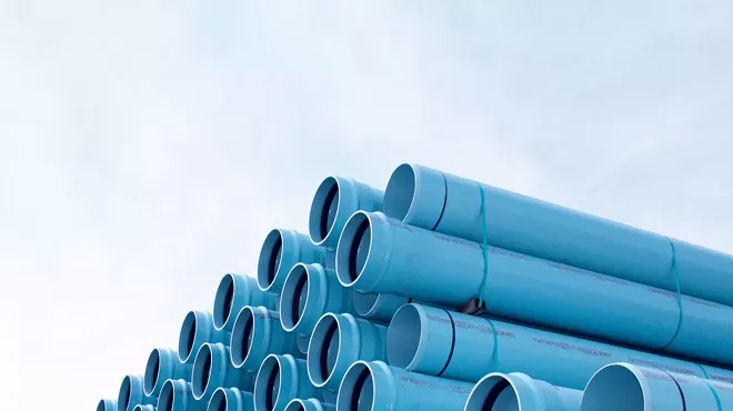 blue pvc water pipes