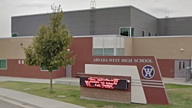 Image: Arvada West High School is now experiencing its third COVID-19 outbreak; the previous two were confirmed in October 2020 and March 2021.