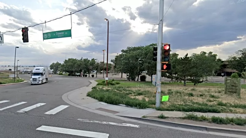 Image: The intersection of North Tower Road and East 19th Avenue in Aurora, near where police responded to an October 20 shooting that led to a man's death.