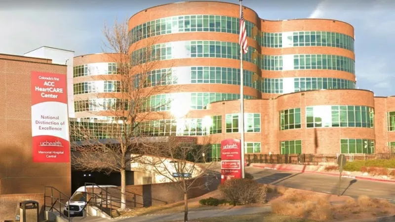 Image: Outside UCHealth Memorial Center Hospital in Colorado Springs.