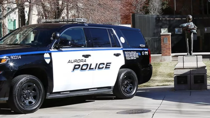 Image: A cropped version of the photo on the Aurora Police Department website's home page.