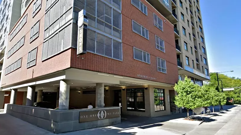 Image: One Observatory Park, at 2360 East Evans Avenue, currently has studio, one-bedroom and two-bedroom apartments available to rent for prices ranging from $1,729 to $9,600.