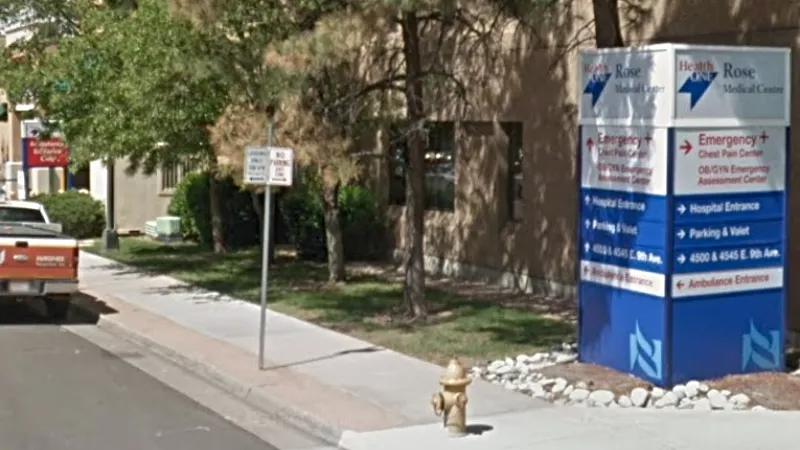 Image: Outside Rose Medical Center.