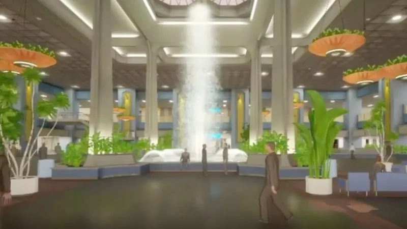 Image: A screen capture from the latest simulation video for the project now entitled Once Upon a Time at Cinderella City.