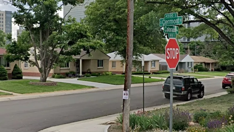 Image: East Colorado Avenue between South Clermont Street and South Dahlia Street was closed to traffic for hours owing to the house-party-shooting investigation.