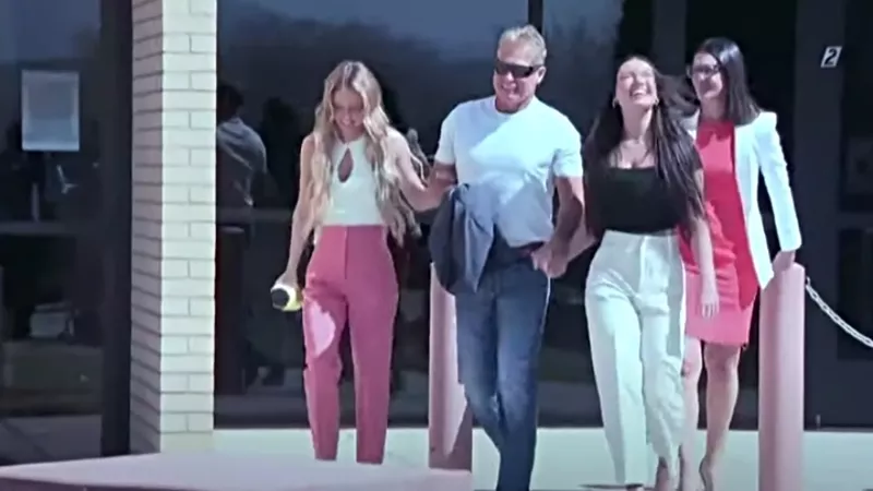Image: Barry Morphew, joined by his daughters and attorney Iris Eytan, after the murder case against him was dropped on April 19.