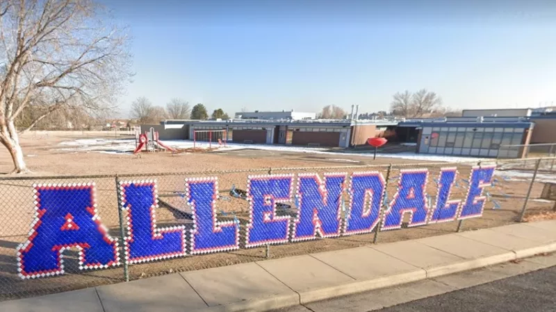 Image: Allendale Elementary, at 5900 Oak Street and Arvada, was closed at the end of the most recent school year.