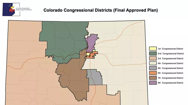 Colorado's congressional districts as mapped out in 2021