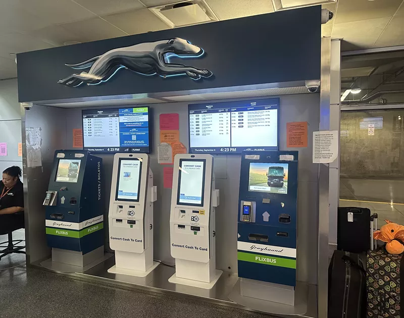 Image: geyhound bus ticket kiosk