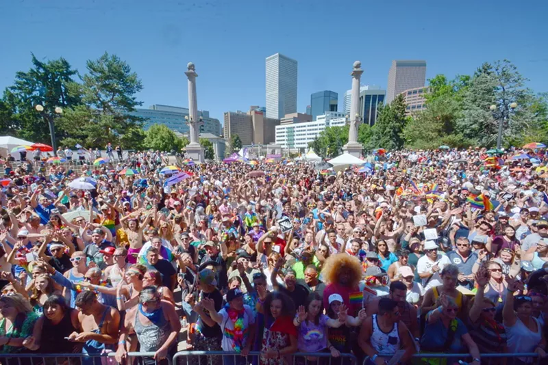 Image: crowd of people at Pride
