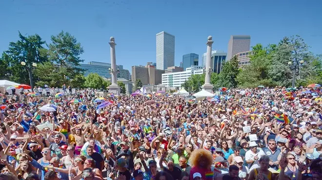 crowd of people at Pride