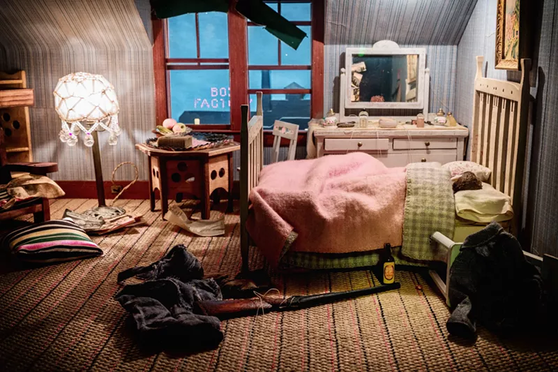Image: Frances Glessner Lee's "Blue Bedroom" diorama.