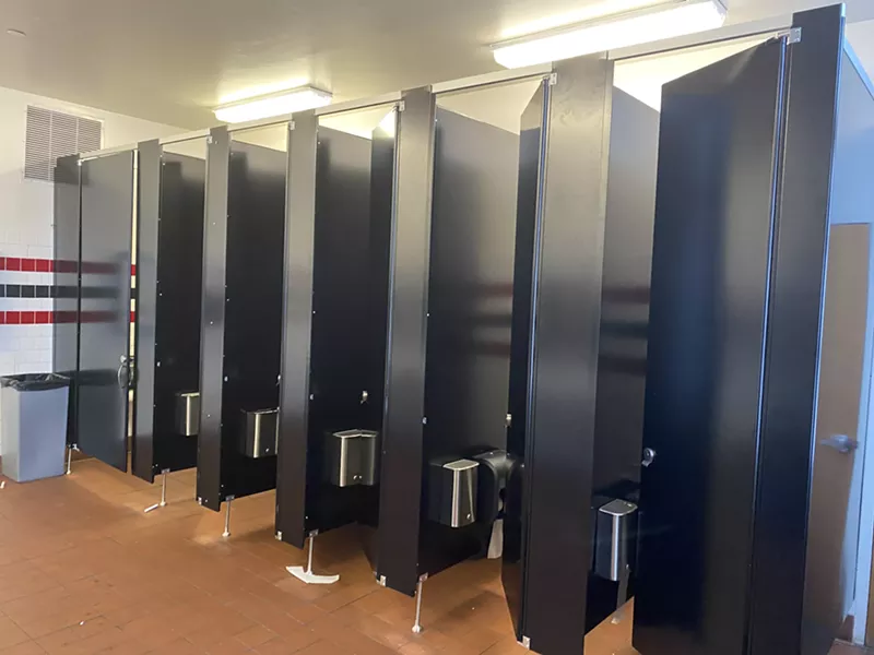 Image: public bathroom stalls