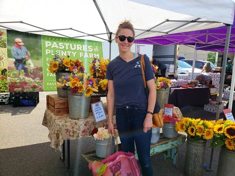 Image: woman in outdoor food market