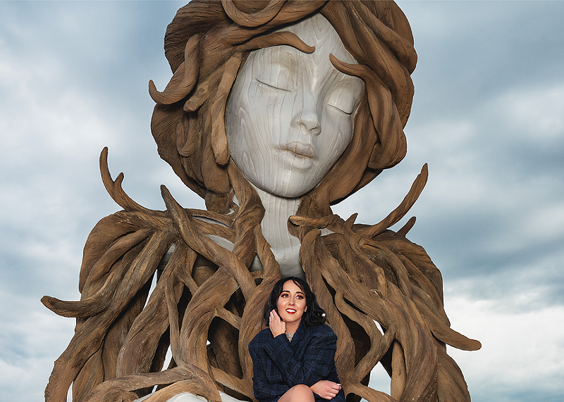 Carla Ferreira with Daniel Popper's "Umi" at Hogan Park.