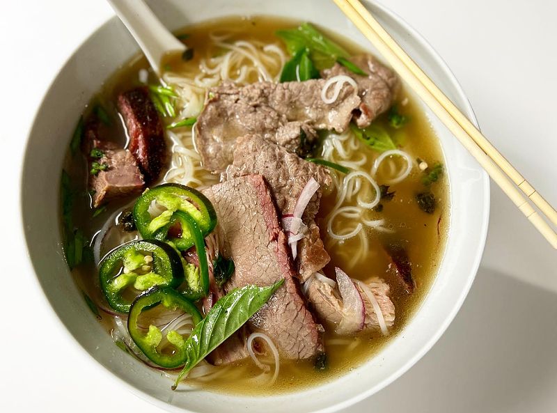 Image: a bowl of beef pho