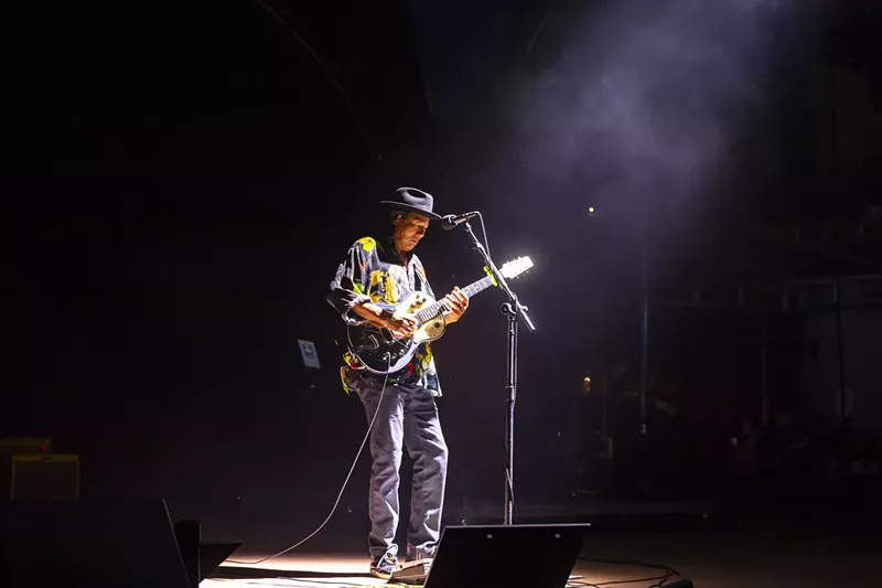 Image: Big Head Todd on stage at Red Rocks.