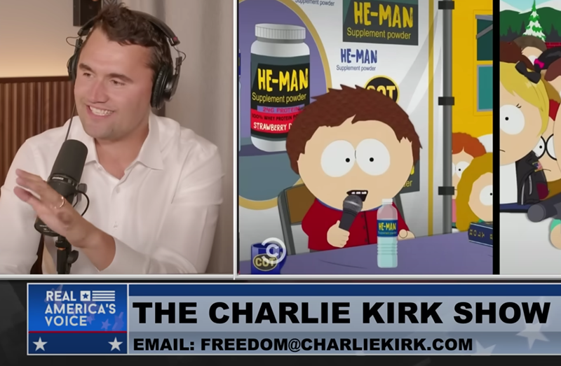 Image: charlie kirk youtube show about south park