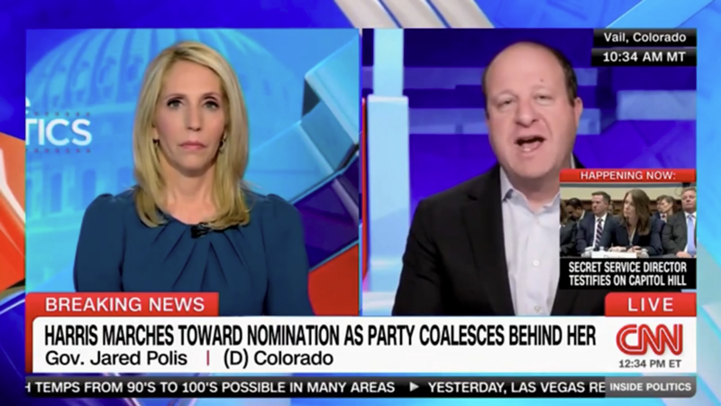Colorado Governor Jared Polis appeared on CNN on Monday, July 22 to discuss Vice President Kamala Harris's bid for office.
