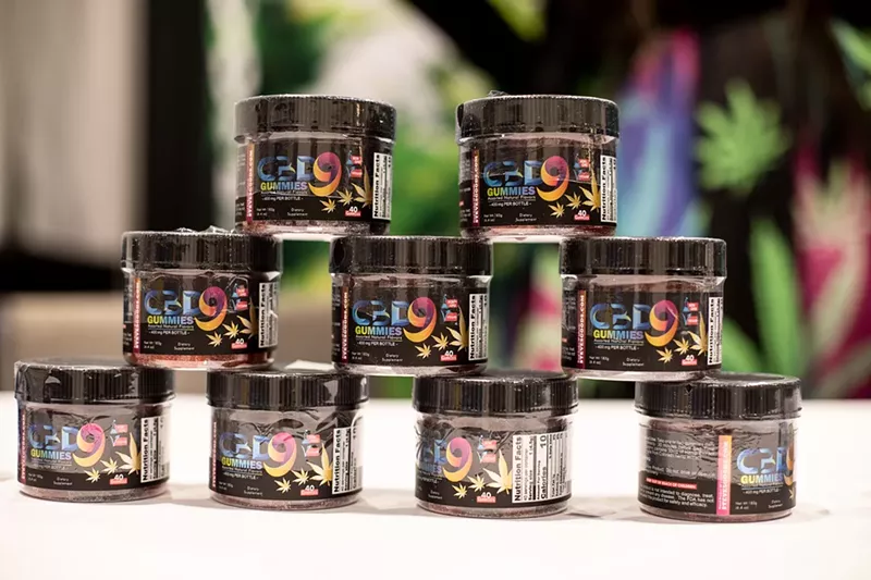 Image: Hemp CBD gummies on display at the 2023 NoCo Hemp Expo