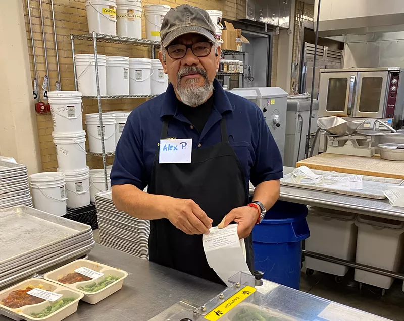 Image: Alex Perez helps prep and package over 1,700 meals a week at Project Angel Heart.