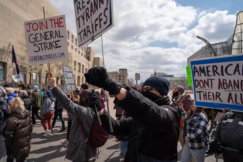Image: protesters in Denver