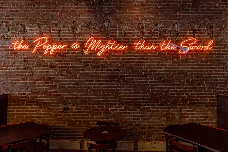 Image: "The pepper is mightier than the sword."