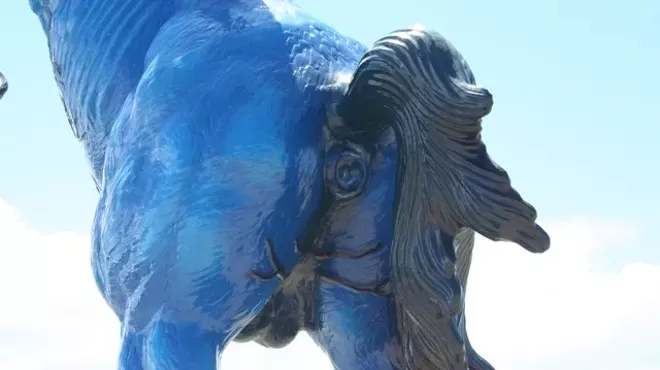 sculpture of horse's butt