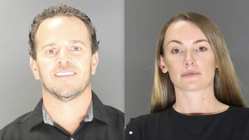 Image: man and woman in mug shots
