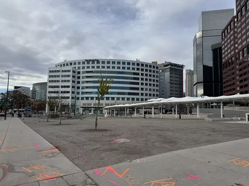 Image: empty lot downtown