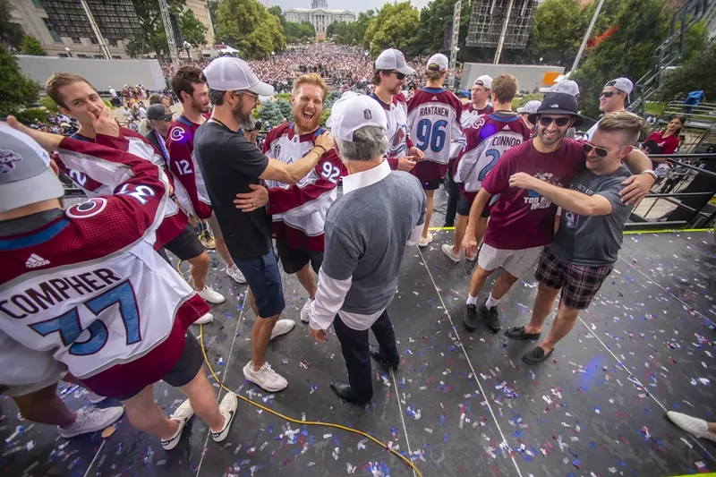 Image: Gabriel Landeskog at the rally.
