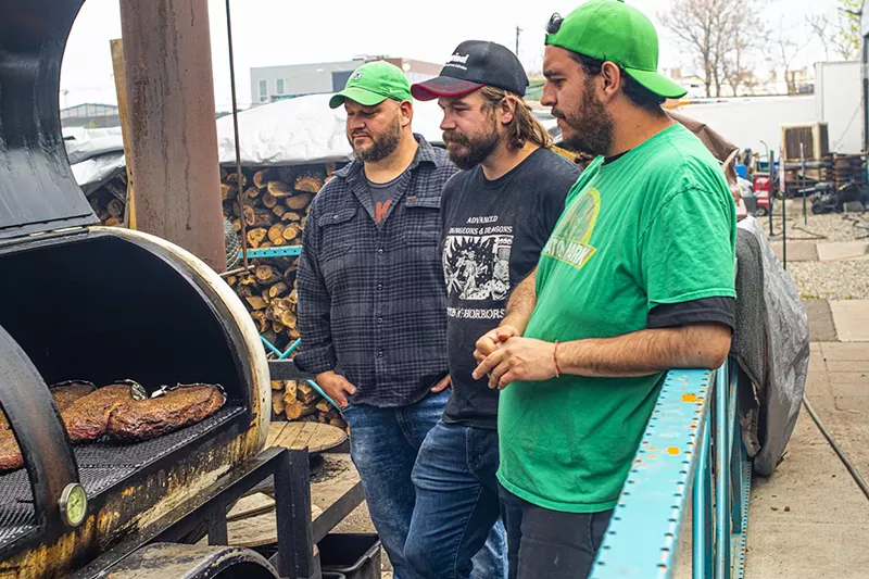 Image: Juan Pablo Llano (left), Michael Graunke and Esteban Gallardo opened Pit Fiend in the former home of Owlbear on May 20.
