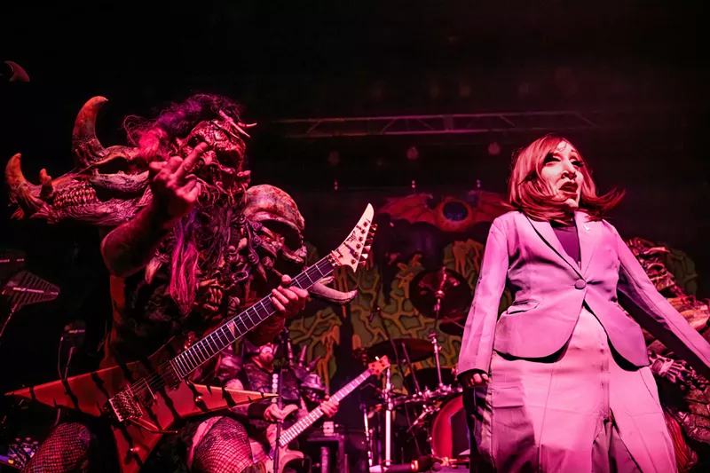 Image: Gwar on stage with fake Kamala Harris