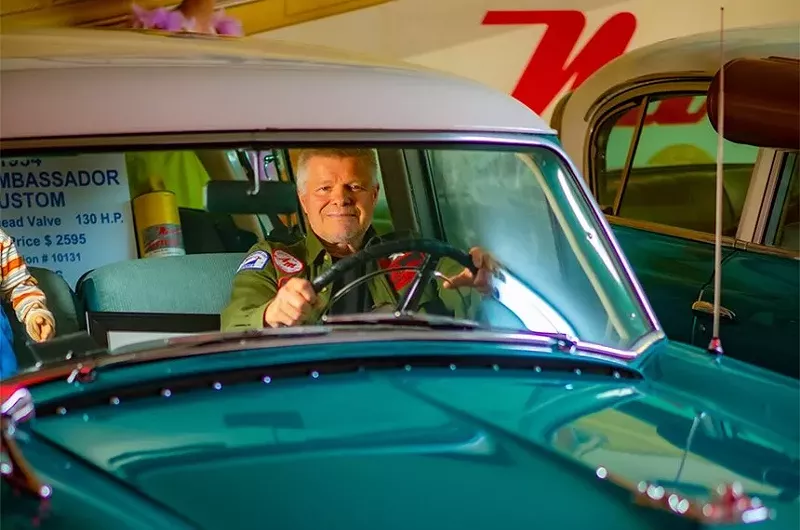 Image: man in car