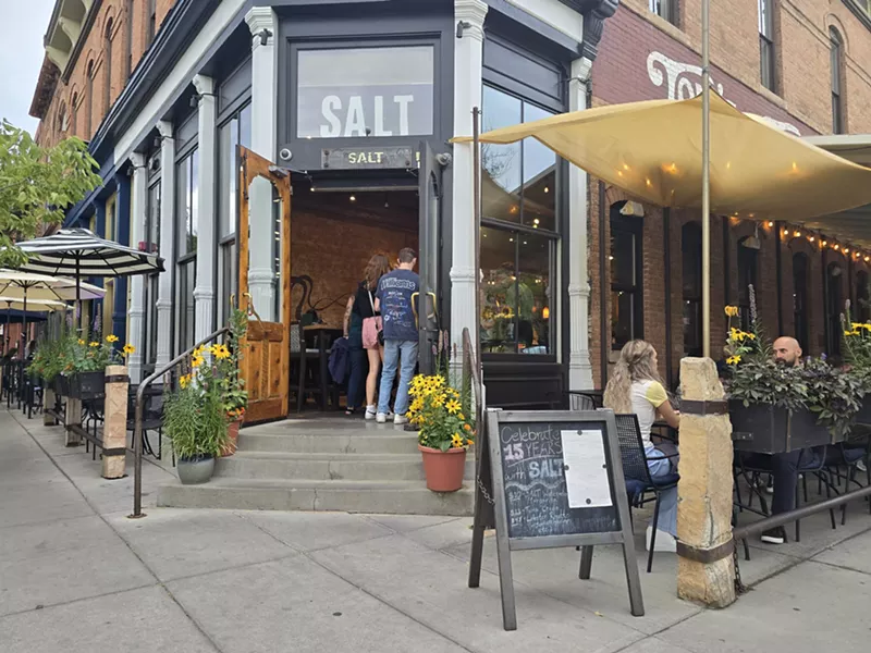 Image: exterior of a restaurant front entrance