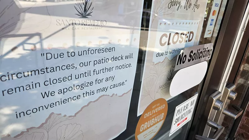 Image: Santo Remedio closure signs